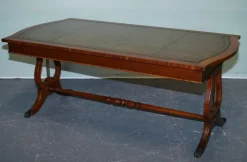 Pamono Large Vintage Hunter Green Leather Topped Coffee Table Hot