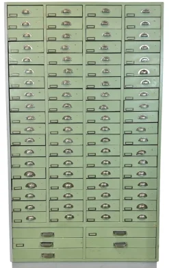 Pamono Large Vintage Industrial Green Drawer Cabinet, 1960s Sale