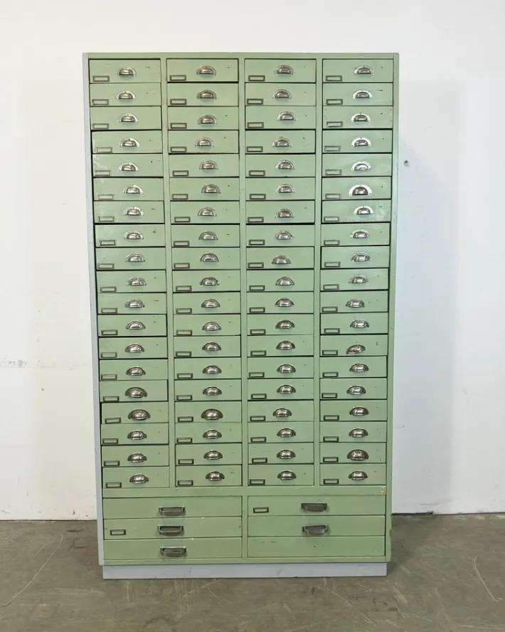 Pamono Large Vintage Industrial Green Drawer Cabinet, 1960s Sale
