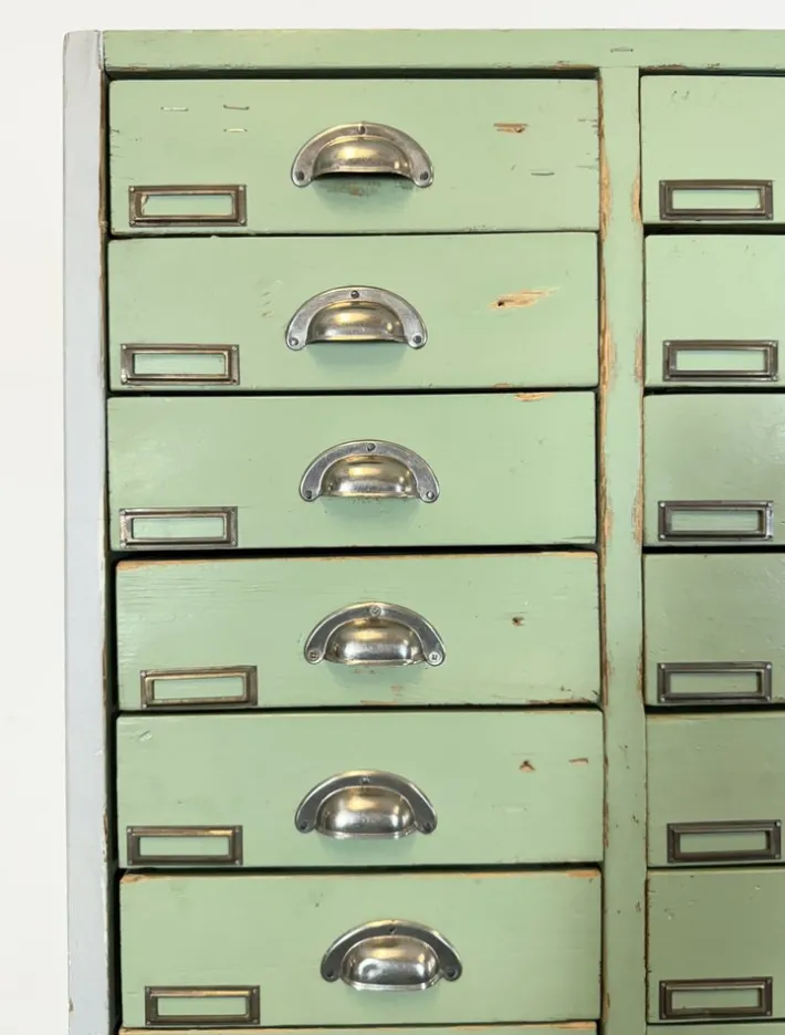 Pamono Large Vintage Industrial Green Drawer Cabinet, 1960s Sale