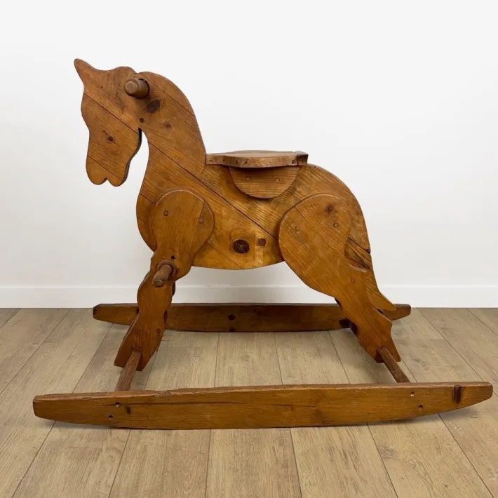 Pamono Large Vintage Pine Rocking Horse, 1970s Discount