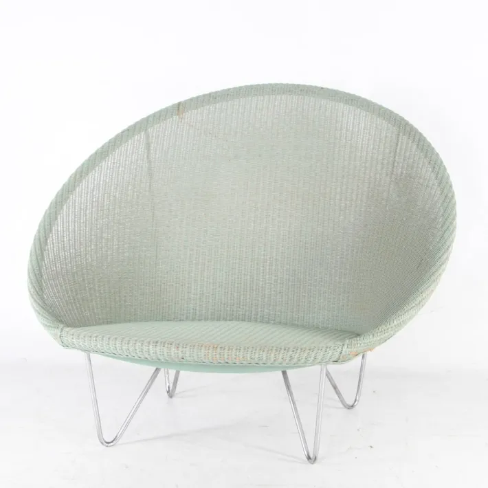 Pamono Large Vintage Wicker and Chrome Chair, 1970s New