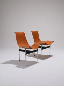 Pamono 3LC Chairs in Leather and Metal by Douglas Kelly, Ross Littell and William Katavolos for Laverne International, 1960s, Set of 2 Outlet