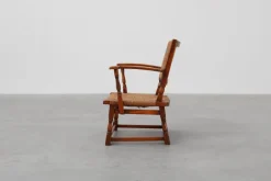 Pamono Leather and Oak Armchair by Theo Ruth for Artifort, The Netherlands, 1940s Clearance