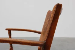 Pamono Leather and Oak Armchair by Theo Ruth for Artifort, The Netherlands, 1940s Clearance