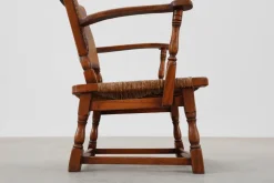 Pamono Leather and Oak Armchair by Theo Ruth for Artifort, The Netherlands, 1940s Clearance