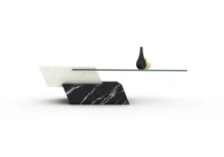 Pamono Lido Coffee Table in Black Marquina Marble and Natural Travertine by Joaquín Moll for Meddel Best