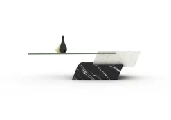 Pamono Lido Coffee Table in Black Marquina Marble and Natural Travertine by Joaquín Moll for Meddel Best