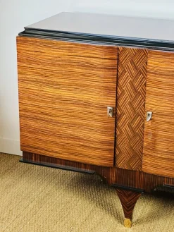 Pamono Long Art Deco Sideboard in Macassar and Zebrano by André Arbus, 1940 Online