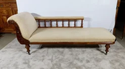 Pamono Long Victorian Mahogany Chaise Lounge, England, 19th Century New