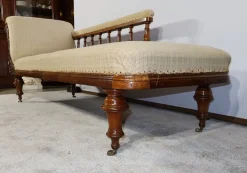 Pamono Long Victorian Mahogany Chaise Lounge, England, 19th Century New
