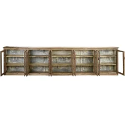 Pamono Long Wall Showcase to Hang in Wood and Zinc