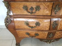 Pamono Louis XIV Style Chest of Drawers in Marquetry Wood with Chiseled Bronze Outlet