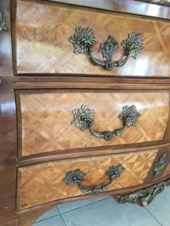 Pamono Louis XIV Style Chest of Drawers in Marquetry Wood with Chiseled Bronze Outlet