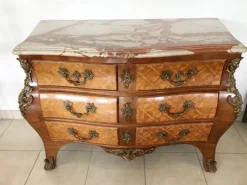 Pamono Louis XIV Style Chest of Drawers in Marquetry Wood with Chiseled Bronze Outlet