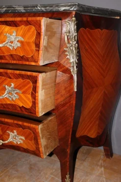 Pamono Louis XV Style Commode in Marquetry, 1940s Clearance