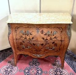Pamono Louis XV Style Curved Ladies Chest of Drawers with Marquetry, 1890s Clearance