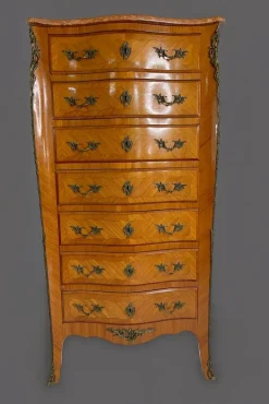Pamono Louis XV Style Marquetry Chest of Drawers from Skalski, France, 1960s Best