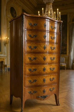 Pamono Louis XV Style Marquetry Chest of Drawers from Skalski, France, 1960s Best