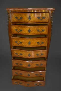 Pamono Louis XV Style Marquetry Chest of Drawers from Skalski, France, 1960s Best