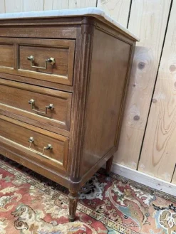 Pamono Louis Xvi Style Chest of Drawers in Mahogany and Brass Trim, White Carrara Marble Online