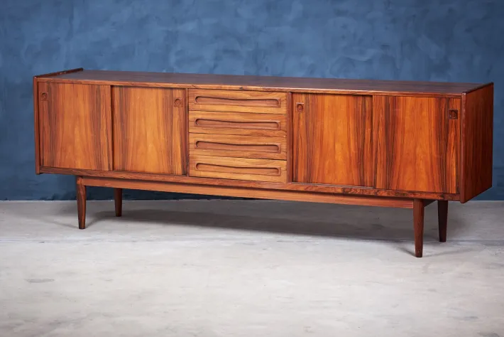 Pamono Low Rosewood Sideboard by Johannes Andersen for Uldum Møbelfabrik, 1960s