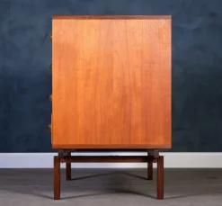 Pamono Low Teak Sideboard with Brass Handles by Peter Løvig Nielsen, 1960s