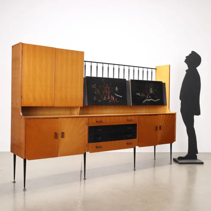 Pamono Metal & Brass Mobile Sideboard, 1960s Best