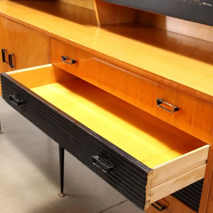 Pamono Metal & Brass Mobile Sideboard, 1960s Best