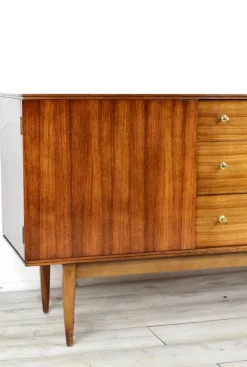 Pamono Mid-Century British Walnut and Brass Sideboard from Wrighton, 1960s Hot