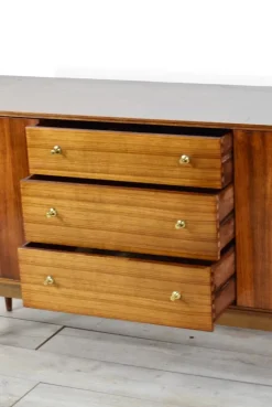 Pamono Mid-Century British Walnut and Brass Sideboard from Wrighton, 1960s Hot