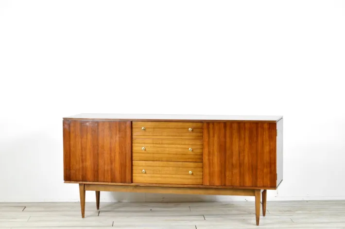 Pamono Mid-Century British Walnut and Brass Sideboard from Wrighton, 1960s Hot