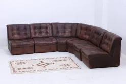 Pamono Mid-Century Brown Leather Modular Sofa from Lemke, 1970s, Set of 6 Outlet