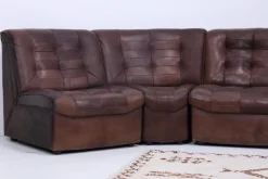 Pamono Mid-Century Brown Leather Modular Sofa from Lemke, 1970s, Set of 6 Outlet