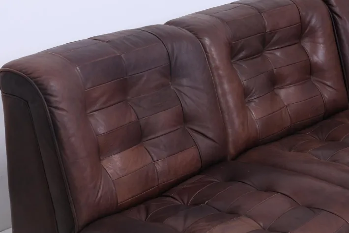 Pamono Mid-Century Brown Leather Modular Sofa from Lemke, 1970s, Set of 6 Outlet