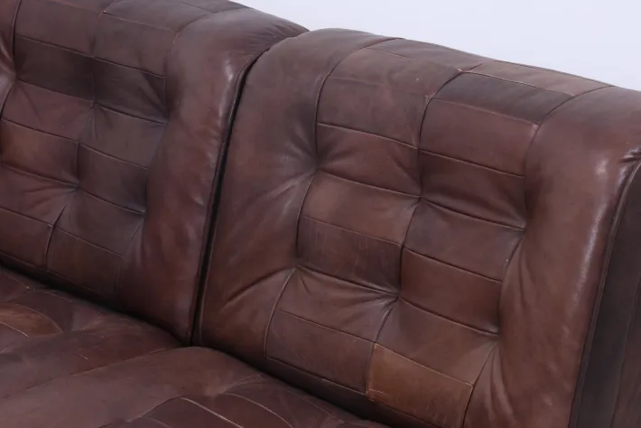 Pamono Mid-Century Brown Leather Modular Sofa from Lemke, 1970s, Set of 6 Outlet