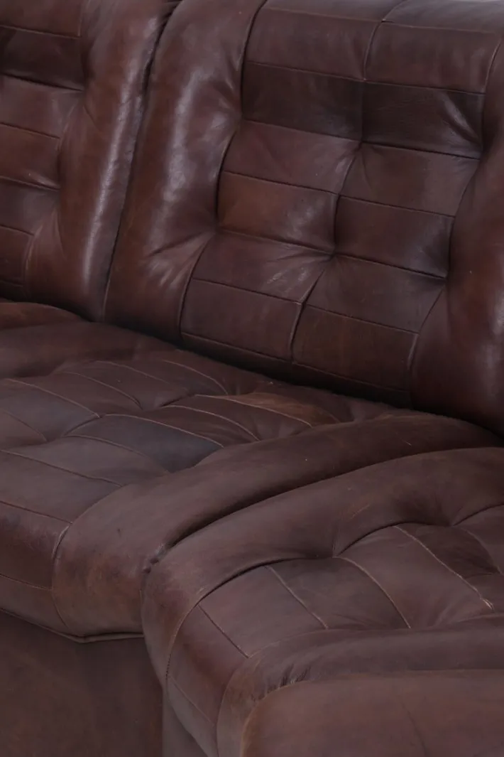 Pamono Mid-Century Brown Leather Modular Sofa from Lemke, 1970s, Set of 6 Outlet
