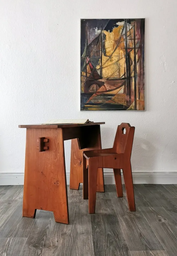 Pamono Mid-Century Brutalist Children's Desks, 1950s, Set of 2