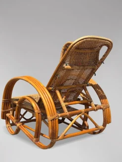 Pamono Mid-Century Italian Bamboo & Rattan Chaise Longue Sun Lounger, 1950 New