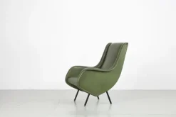 Pamono Mid-Century Italian Green Leatherette Armchair, 1950s Clearance