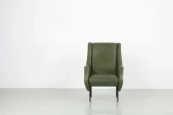 Pamono Mid-Century Italian Green Leatherette Armchair, 1950s Clearance