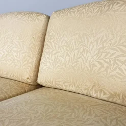 Pamono Mid-Century Modern American Rattan and Beige Floreal Fabric Sofa attributed to McGuire, 1970s Sale