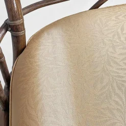 Pamono Mid-Century Modern American Rattan and Beige Floreal Fabric Sofa attributed to McGuire, 1970s Sale