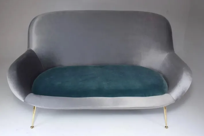 Pamono Mid-Century Modern Bicolor Sofa from Isa Bergamo, Italy, 1950s Hot