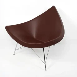 Pamono Mid-Century Modern Brown Leather Coconut Chair by George Nelson Hot