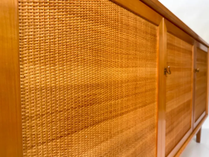 Pamono Mid-Century Modern Cherry Sideboard with Woven Front, West Germany, 1965 Outlet