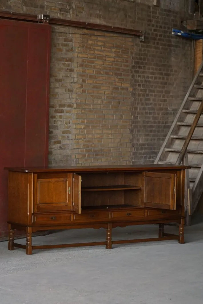 Pamono Mid-Century Modern Danish Sideboard in Dark Stained Oak by Henning Kjærnulf, 1960s New