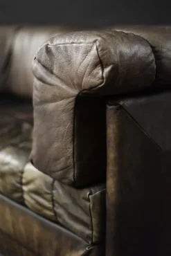 Pamono Mid-Century Modern German Brutalist Brown Leather 2-Seater Sofa, 1970s Best