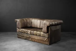 Pamono Mid-Century Modern German Brutalist Brown Leather 2-Seater Sofa, 1970s Best