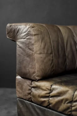 Pamono Mid-Century Modern German Brutalist Brown Leather 2-Seater Sofa, 1970s Best